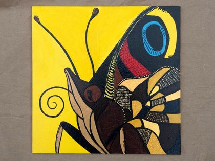 Original Painting: Yellow Admiral Butterfly